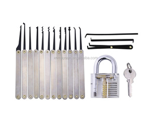 15 pièces ensemble de choix de serrure à crochet unique avec 1Pc ensemble de compétences de formation de pratique de serrurier à serrure transparente - Product Image 5