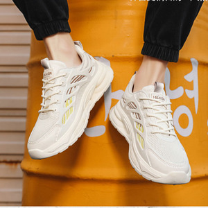 Factory Direct Breathable Honeycomb Mesh Soft Splicing Upper Matching Woven Shoelace Metal Anti-rust Eyelets Chunky <strong>Trainers</strong> - Product Image 1