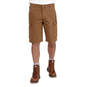 Shorts cargo pour hommes, taille mi-haute, camouflage, 100% coton, style workwear, respirant, fermeture à cordon, longueur bermuda, écologique - Product Image 5