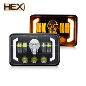4X6 5 Inch 60W Veelzijdige Led Koplampen Veranderende Kleur Voor Motorfiets Hi-<span class=keywords><strong>Lo</strong></span> Beam Halo Drl Helderste Voor Jeep Chevrolet - Product Image 1