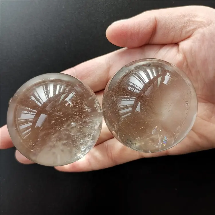 Wholesale healing rock natural clear white bulk quartz crystal ball sphere for decoration