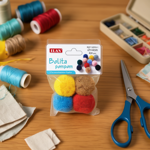 Pompon Iln Bolita 4,0 cm multicolore, fournitures d'artisanat - Product Image 3