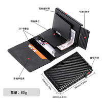 Portefeuille de carte de crédit automatique avec fonction de blocage RFID en cuir PU avec logo personnalisé
