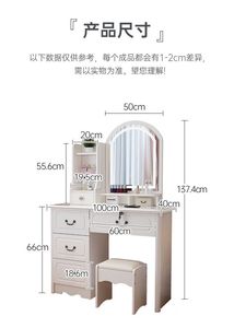 유럽 디자인 수납 화장대 세트 코너형 화이트 화장대 스탠딩 LED 거울 호텔 침실 가구용 화장대 - Product Image 5