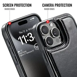 เคสฝาพับที่ใส่บัตรแบบกระเป๋าสตางค์ธรรมดาสำหรับ <span class=keywords><strong>iPhone</strong></span> 17 16 15 14 13 <span class=keywords><strong>12</strong></span> 11 PRO MAX XS XR - Product Image 4
