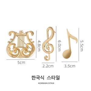 Broche harpe minimaliste pour robe or Note de musique Badge Octave broches pour étudiant sac à dos décoration - Product Image 1