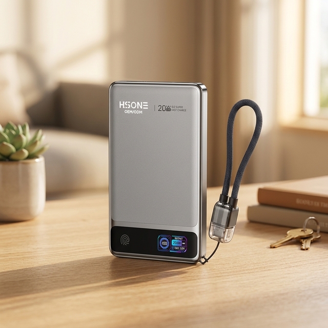 Graphene Cooling Magnetic Wireless Charger Power Bank 20W 15W 22.5W Holder N54 Strong Hold TFT Display 5000mAh 1 Piece