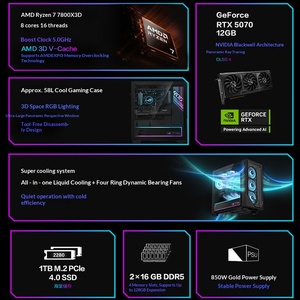 Computadora de Escritorio para Juegos ROG Strix GM700 (Mag 9X) R7-7800X3D/R7-9800X3D 32GB 1TB Múltiples Opciones de GPU Alto Rendimiento PC Torre para Deportes Electrónicos - Product Image 4