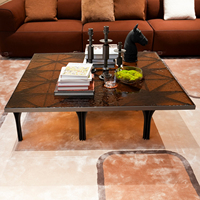 Table basse italienne de luxe moderne en acier inoxydable haut de gamme pour salon, villa, hôtel, table à café et à thé