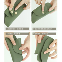 Étui à lunettes double en cuir PU, facile à transporter, cadeau pour étudiants, pochette de rangement pour lunettes avec fermeture magnétique