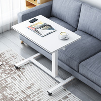 Table de lit portable en acier avec plateau en MDF pour ordinateur portable, à levage par gaz