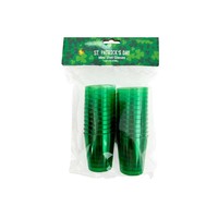 24 gobelets jetables en plastique vert classique de 2 oz pour la Saint-Patrick, étanches, pour boire directement, fournitures de fête pour adultes, mariage