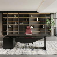 Bureau de direction intelligent de luxe à hauteur réglable, commande tactile, charge sans fil, écologique, en forme de L