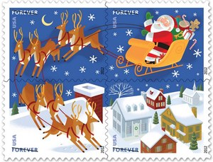 US <span class=keywords><strong>Forever</strong></span> Postage Mail Timbres Autocollants postaux étanches Forl Party Décoration Noël Cadeaux culturels et créatifs - Product Image 2