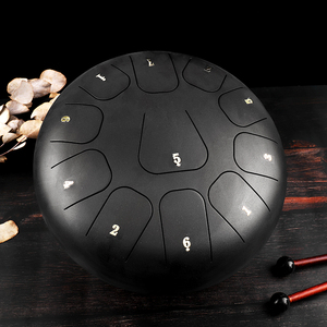 Chất Lượng Cao 8 Inch 11-Tone Matte Tay Màu Đen Pan Trống Thiết Lập Biểu Tượng Tùy Chỉnh Thép Lưỡi Trống Làm Của Kim Loại - Product Image 3