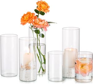 Jarrones de <span class=keywords><strong>Cristal</strong></span> Redondos Vintage, Grandes, de Metal y Acrílico, Decorativos, Transparentes, Altos, para Centros de Mesa de Boda - Product Image 2