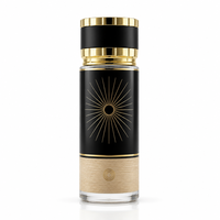 Flacon de parfum vide personnalisé 250 ml, bleu marine, cylindre en verre, bouchon argenté, style arabe, flacons de parfum de luxe rechargeables, vente en gros
