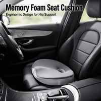 Coussin de siège de voiture en mousse à mémoire de forme avec housse en soie de lait, découpe centrale, protection des hanches, rebond lent, confortable, universel - Grande Vente