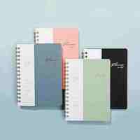 Carnet de planification mensuelle A5 personnalisé 2025 en gros, non daté, reliure spirale, 80 feuilles, couverture en papier, cadeaux