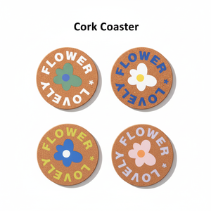 Posavasos Redondos de <span class=keywords><strong>Corcho</strong></span> con Diseño Floral Colorido de Fábrica DINGYE, Resistentes al Calor y a Altas Temperaturas (Tamaños Grande/Mediano/Pequeño) - Product Image 1