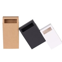 Creative General Rectangular Kraft Paper DrawerGift Packaging Box with Mini PVC Lid for Socks & Mini Flower Storage