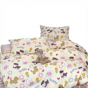 Funda de Edredón Plana Estampada Reactiva 100% Poliéster, No Desechable, con Funda de Almohada, Admite Patrones de Tela Personalizados. - Product Image 1