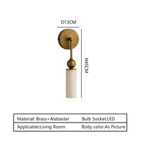 Applique murale moderne en albâtre, applique murale en laiton, luminaire de luxe pour chambre et couloir