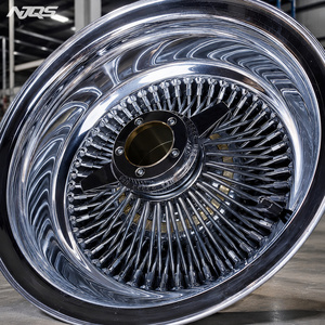 NJQS 휠 13인치 스틸 크롬 멀티 스포크 와이어 13x7 림 새 제품 4개 1년 보증 개조/업그레이드 - Product Image 1