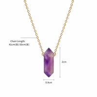 Collier pendentif en cristal hexagonal naturel, chaîne dorée, bijoux en pierres précieuses pour femmes, cadeau