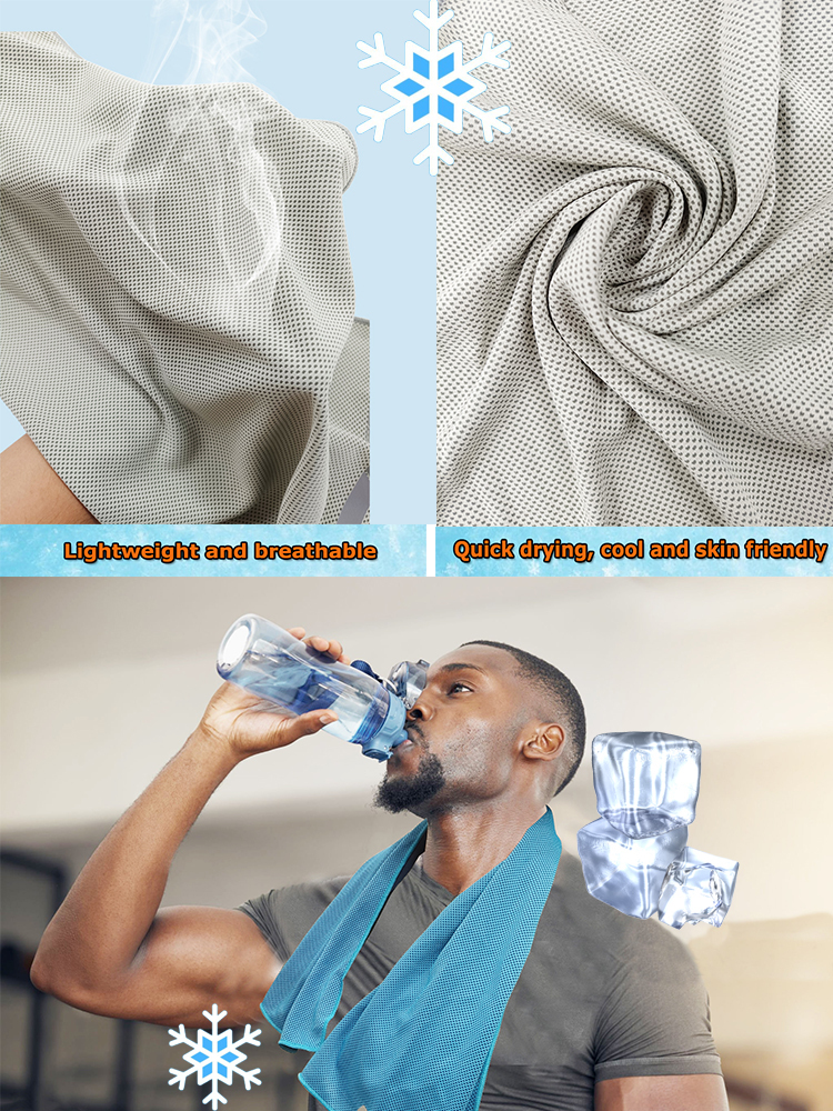 WBQLSL Serviette De Sport Froide Imprimé Citron – Microfibre Absorbante, Avec Mousqueton
