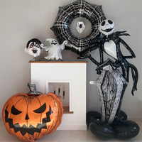 Ballon squelette gonflable géant de 67 pouces autoportant pour décorations de fête d'Halloween, support OEM ODM, ballon en aluminium personnalisé