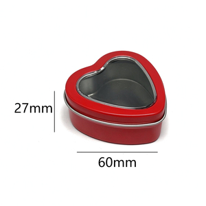 Caja Metálica en Forma de Corazón con Ventana Transparente de PVC, Caja de Almacenamiento para Dulces y Chocolates de San Valentín, Caja de Regalo con Logotipo Personalizado - Product Image 3