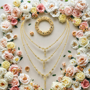 Collar de triple capa chapado en oro con colgante de circonita con número y cadena de cuentas para mujer, ideal como regalo o para fiestas. - Product Image 3