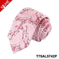 Cravate de luxe en Polyester pour femmes, accessoire Jacquard OEM, Design à fleurs, personnalisé, violet,