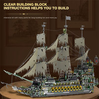Modelo Técnico del Barco Pirata Holandés Volador, Juguete de Bloques de Construcción de Partículas Pequeñas, Regalos para Adultos, Plástico ABS