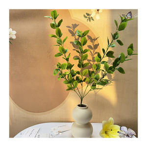 5 Fourche Osmanthus Feuilles Unique <span class=keywords><strong>Mimosa</strong></span> Poignée Long Pole Belle Real Touch Poignée <span class=keywords><strong>En</strong></span> Bambou Artificielle Décembre - Product Image 1