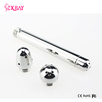 Kit de douche double embout en alliage d'aluminium étanche pour lavage vaginal et nettoyage anal, avec buse de douche à structure ergonomique pour hommes