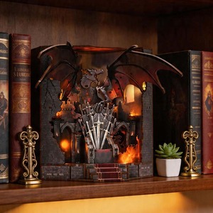 Minicity Book Nook Kit-Kit de casa de muñecas en miniatura DIY <span class=keywords><strong>para</strong></span> <span class=keywords><strong>principiantes</strong></span>, <span class=keywords><strong>adultos</strong></span> y adolescentes (Trono de cuchillas) - Product Image 1