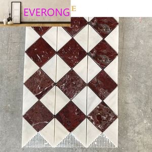 Mármol Natural Turco Rojo Rosso Levanto, Loseta de <span class=keywords><strong>Piedra</strong></span> Pulida Color Borgoña para Decoración de Interiores - Product Image 4