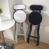 Nouveau tabouret de bar pliant avec dossier rembourré, tabouret pliant Bjflamingo, tabouret pliant rembourré en cuir de hauteur de comptoir Bjflamingo