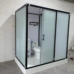 <span class=keywords><strong>Cabine</strong></span> de <span class=keywords><strong>douche</strong></span> moderne préfabriquée en aluminium modulaire, étanche, rectangulaire, en SMC trempé - Product Image 5