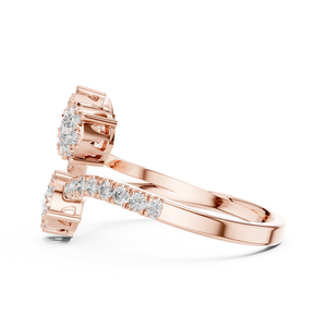 Bague en or rose sertie de diamants, bijou élégant et moderne, brillant, pour femme, choix idéal pour un mariage, des fiançailles et un cadeau d'anniversaire - Product Image 4
