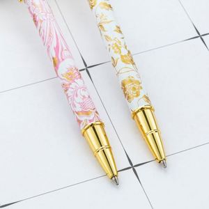 Stylo bille métallique publicitaire personnalisé avec logo, transfert thermique, motif floral multicolore, 1,0 mm, pour hôtels et conférences, vente en gros - Product Image 3