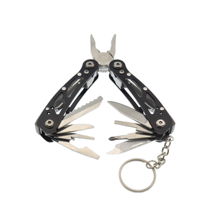 Stainless Steel <b>Mini</b> Multi-Functional <b>Pliers</b> with Keychain Portable Outdoor Folding Multi-Tool Serrated Knife OEM Customizable - Product Image 1