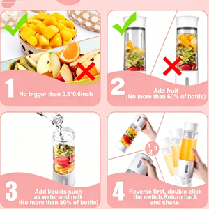 เครื่องปั่นแบบพกพาสำหรับทำเชคและสมูทตี้ แก้วน้ำผลไม้ส่วนตัวแบบชาร์จไฟได้ เครื่องผสมผลไม้สำหรับการตั้งแคมป์ ปิกนิกกลางแจ้ง และการเดินทาง - Product Image 5