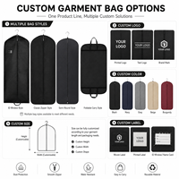 Sac de rangement pliable en nylon pour vêtements, avec logo personnalisé imprimé, pour costume homme, réutilisable, fabriqué par un fabricant OEM.