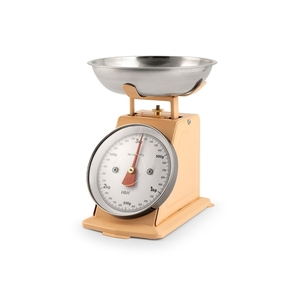 Bilancia da Cucina Meccanica Colore Beige con Ciotola in Acciaio Inox Capacità 2kg Quadrante Analogico - Product Image 1