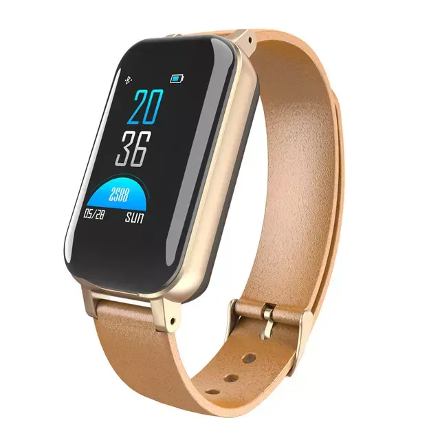 Hochwertiges T89 2 in 1 smart armband mit kopfhörer magnetische aufladung gesundheit smartwatch mit dual bt modus tws headset