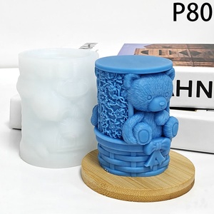 Stampo in Silicone 3D per Torte a Forma di Cestino di Fiori <span class=keywords><strong>con</strong></span> Orsetto e Fiocco, Decorazione Moderna e Semplice Fai-da-Te, Stampo per Candele - Product Image 4