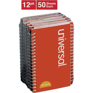 Universal Wirebound Memo <b>Book</b> Narrow Rule Orange Cover 50 5 X 3 Sheets 12/Pack Plastic Magnetic Loose <b>Leaf</b> for Office School Use - Product Image 5
